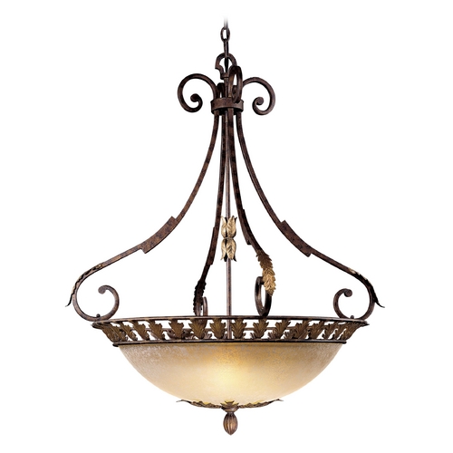 Metropolitan Lighting Pendant Light with Beige / Cream Glass in Golden Bronze Finish N6242-355