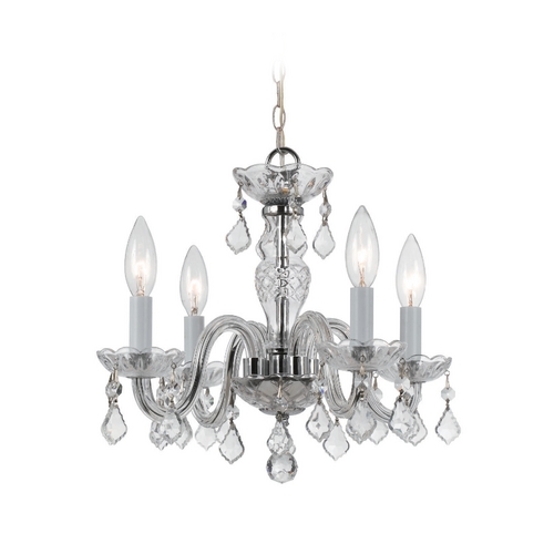 Crystorama Lighting Traditional Crystal Mini-Chandelier in Polished Chrome by Crystorama Lighting 1064-CH-CL-SAQ