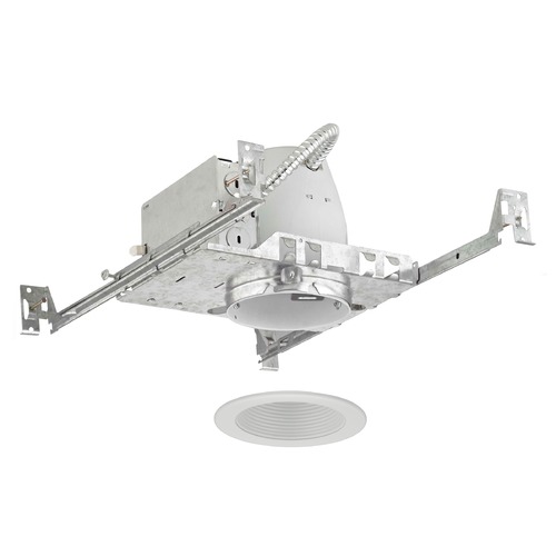 Recesso Lighting by Dolan Designs 4-Inch New Construction Recessed Light Kit with White Baffle Trim TC4/T403W-WH