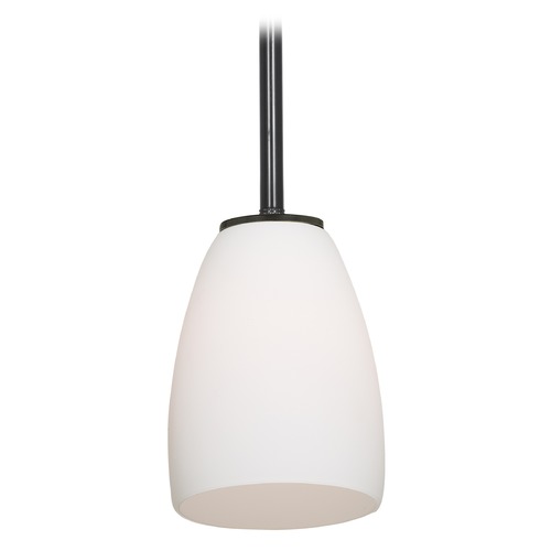 Access Lighting Modern Mini Pendant with White Glass by Access Lighting 28069-1R-ORB/OPL