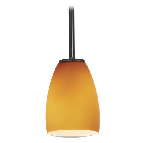 Access Lighting Modern Mini Pendant with Amber Glass by Access Lighting 28069-1R-ORB/AMB