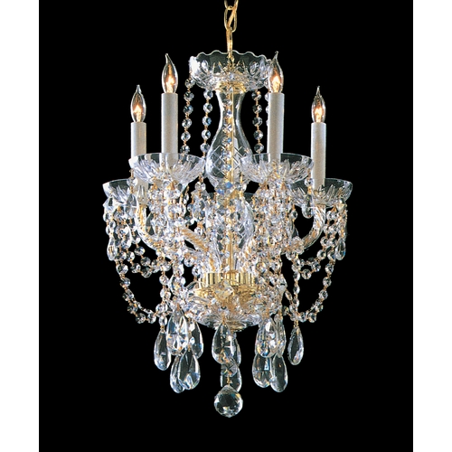 Crystorama Lighting Traditional Crystal Mini-Chandelier in Polished Brass by Crystorama Lighting 1129-PB-CL-MWP