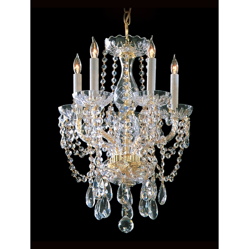 Crystorama Lighting Traditional Crystal Mini-Chandelier in Polished Brass by Crystorama Lighting 1129-PB-CL-S