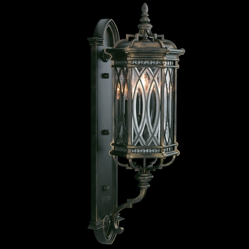 Fine Art Lamps Fine Art Lamps Warwickshire Dark Wrought Iron Patina Outdoor Wall Light 612281ST