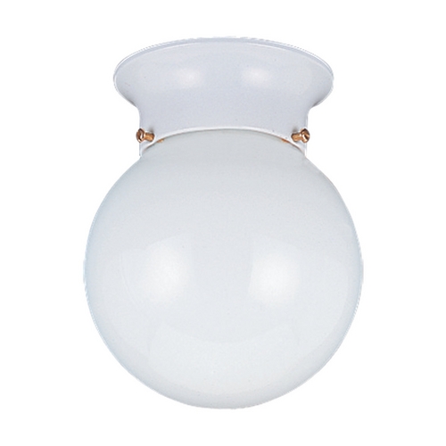 Generation Lighting Tomkin 6-Inch Globe Flush Mount in White by Generation Lighting 5366-15