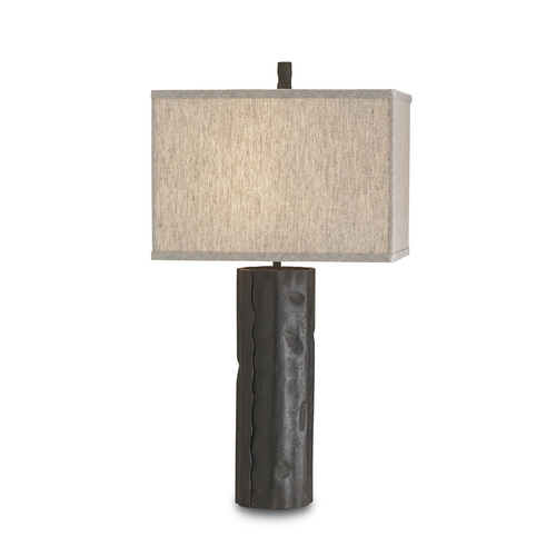 Currey and Company Lighting Modern Table Lamp with Beige / Cream Shade in Mole Black Finish 6868