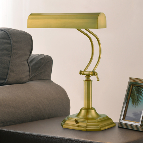 Lite Source Lighting Mate Antique Brass Piano / Banker Lamp by Lite Source Lighting LS-398AB