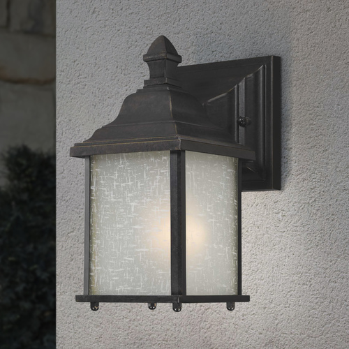 Dolan Designs Lighting Small Outdoor Wall Light with White Linen Glass - 9 Inches Tall 930-68