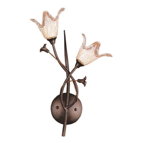 Elk Lighting Sconce Wall Light with Beige / Cream Glass in Aged Bronze Finish 7953/2