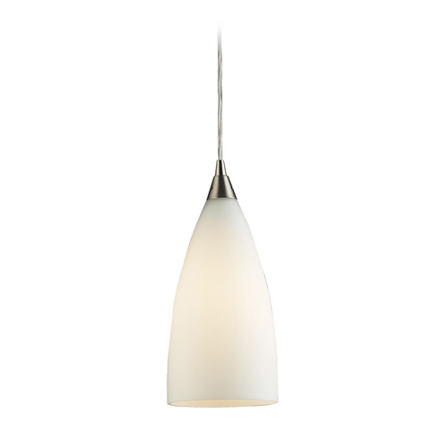 Elk Lighting Modern Mini-Pendant Light with White Glass 2580/1