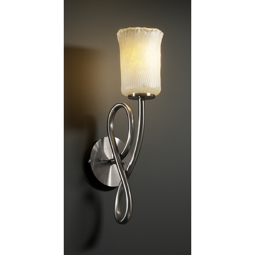 Justice Design Group Justice Design Group Veneto Luce Collection Sconce GLA-8911-16-WHTW-NCKL