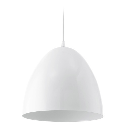 Eglo Lighting Eglo Coretto Glossy White Pendant Light with Bowl / Dome Shade 92717A