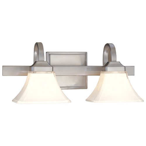 Minka Lavery Bathroom Light with White Glass in Brushed Nickel by Minka Lavery 6812-84