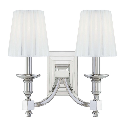 Metropolitan Lighting Sconce Wall Light with White Shades in Polished Nickel Finish N2642-613