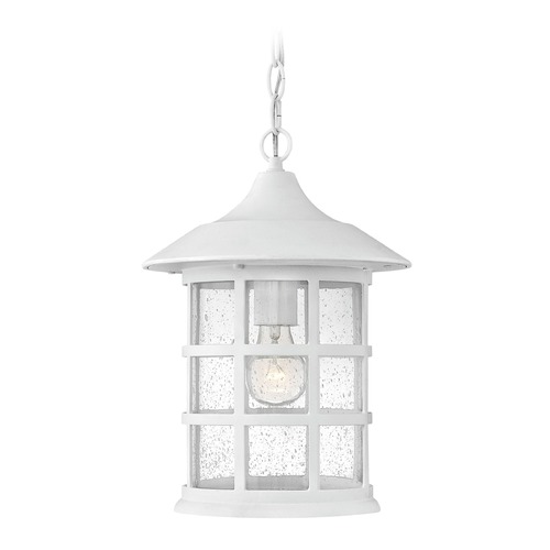 Hinkley Seeded Glass Outdoor Hanging Light Classic White Hinkley 1802CW