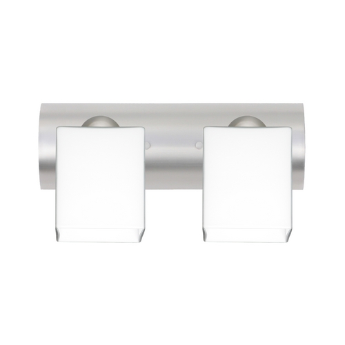 Besa Lighting Modern Bathroom Light White Glass Satin Nickel by Besa Lighting 2WZ-449807-SN
