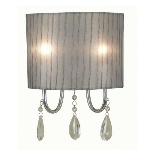 Modern Sconce Wall Light with Grey Shade in Chrome Finish 91730CH Destination Lighting