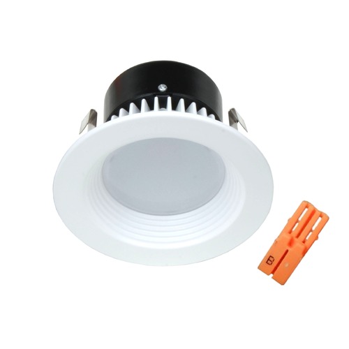 Recesso Lighting by Dolan Designs White Baffle LED Retrofit Trim with Title 24 Converter for 4-Inch Recessed Cans 10901-05 KIT W/MALE WIRE CONNECTOR