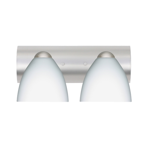 Besa Lighting Modern Bathroom Light White Glass Satin Nickel by Besa Lighting 2WZ-757207-SN