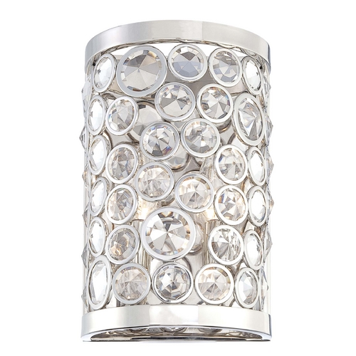 Metropolitan Lighting Crystal Sconce Wall Light in Polished Nickel Finish N2750-613