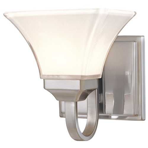 Minka Lavery Modern Sconce with White Glass in Brushed Nickel by Minka Lavery 6811-84
