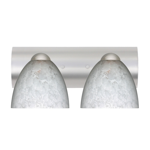 Besa Lighting Modern Bathroom Light White Glass Satin Nickel by Besa Lighting 2WZ-757219-SN