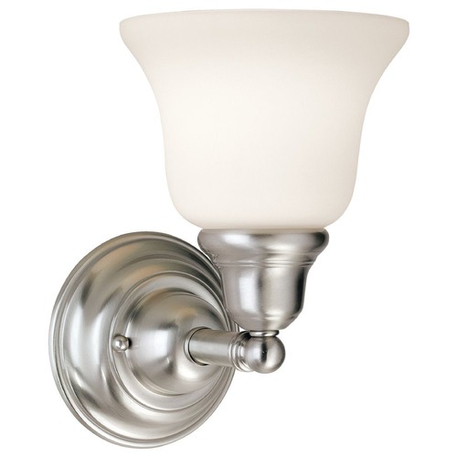 Design Classics Lighting Transitional Sconce Satin Nickel with White Bell Glass 771-09 G9110 KIT