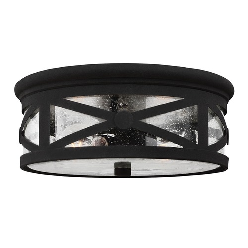 Generation Lighting Lakeview 13-Inch Outdoor Flush Mount in Black by Generation Lighting 7821402-12