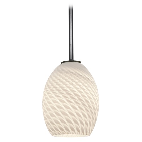 Access Lighting Modern Mini Pendant with White Glass by Access Lighting 28023-1R-ORB/WHTFB