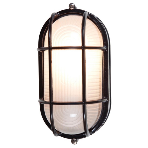 Access Lighting Outdoor Wall Light with White Glass in Black by Access Lighting 20292-BL/FST