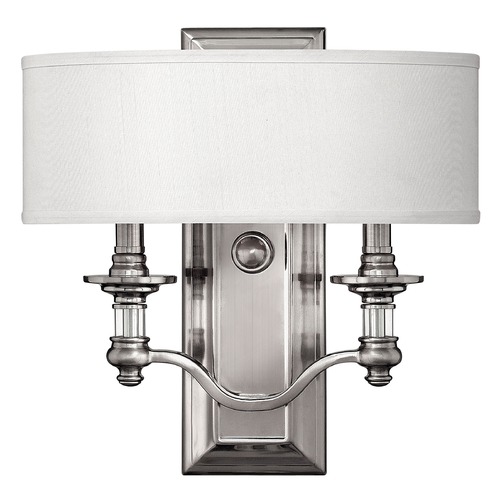 Hinkley Sconce Wall Light with Beige / Cream Shade in Brushed Nickel Finish 4900BN
