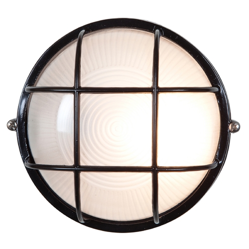 Access Lighting Outdoor Wall Light with White Glass in Black by Access Lighting 20294-BL/FST