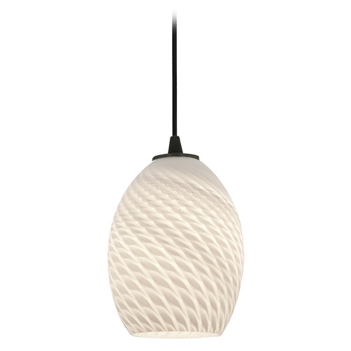 Access Lighting Modern Mini Pendant with White Glass by Access Lighting 28023-1C-ORB/WHTFB