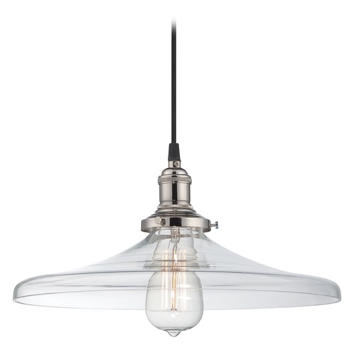 Nuvo Lighting Pendant with Clear Glass in Polished Nickel by Nuvo Lighting 60/5407