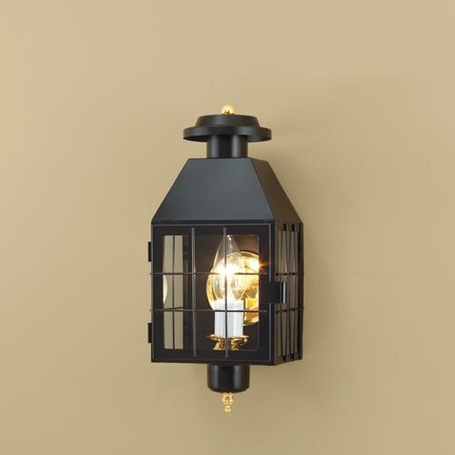 Norwell Lighting Norwell Lighting American Heritage Black Outdoor Wall Light 1059-BL-CL