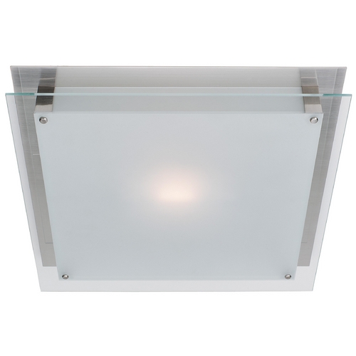 Access Lighting Brushed Steel Modern Flush Mount with White Glass by Access Lighting 50030-BS/FST