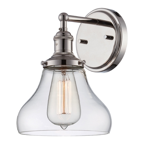 Nuvo Lighting Sconce Wall Light with Clear Glass in Polished Nickel by Nuvo Lighting 60/5413