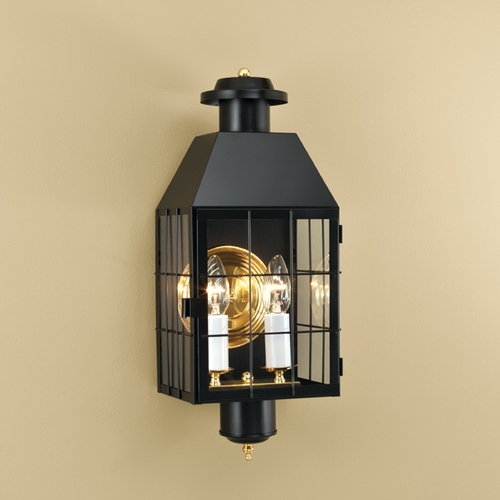 Norwell Lighting Norwell Lighting American Heritage Black Outdoor Wall Light 1093-BL-CL