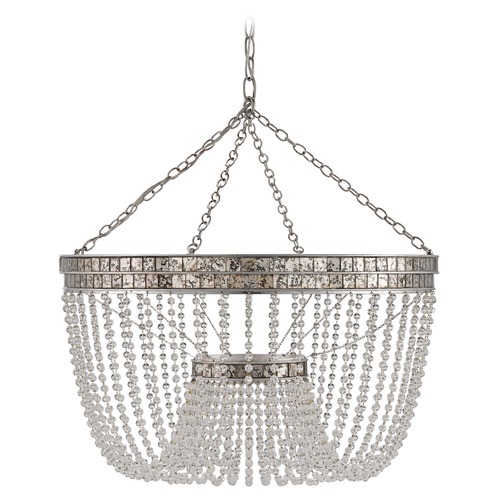 Currey and Company Lighting Currey and Company Highbrow Silver Leaf / Distressed Silver Leaf Pendant Light 9685