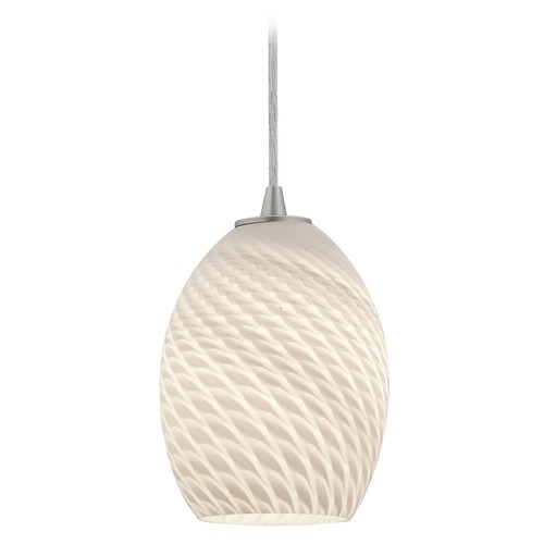 Access Lighting Modern Mini Pendant with White Glass by Access Lighting 28023-1C-BS/WHTFB