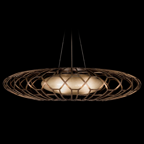 Fine Art Lamps Fine Art Lamps Entourage Rich Bourbon with Golden Mist Highlights Pendant Light with Oblong Shade 789040ST