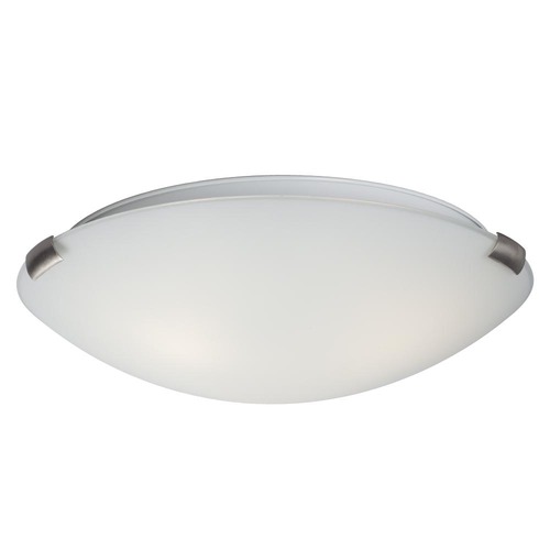Galaxy Excel Lighting 16-Inch Flushmount with White Glass - Brushed Nickel Finish 680416BN/WH