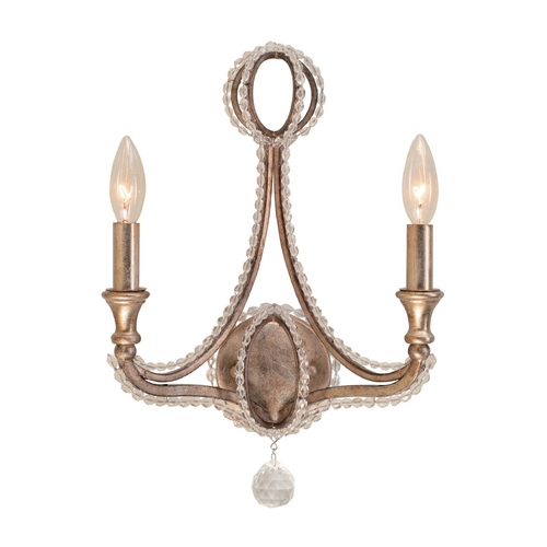 Crystorama Lighting Garland Crystal Sconce Wall Light in Distressed Twilight by Crystorama Lighting 6762-DT