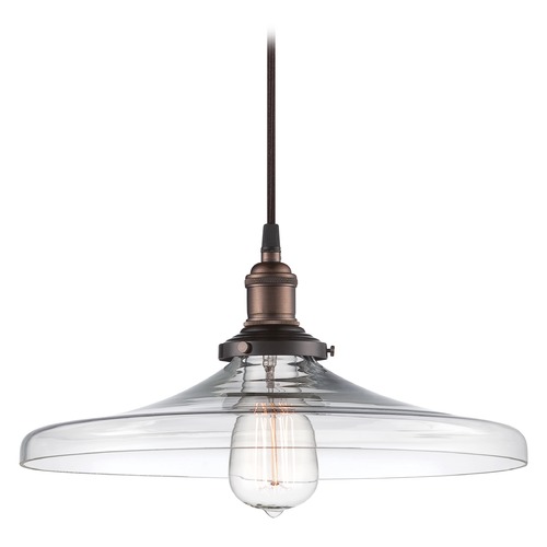 Nuvo Lighting Pendant with Clear Glass in Rustic Bronze by Nuvo Lighting 60/5507