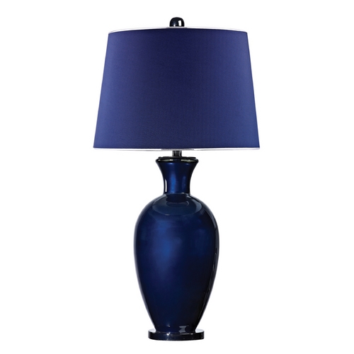 Elk Lighting LED Table Lamp with Blue Shades in Navy Blue with Black Nickel Finish D2515-LED