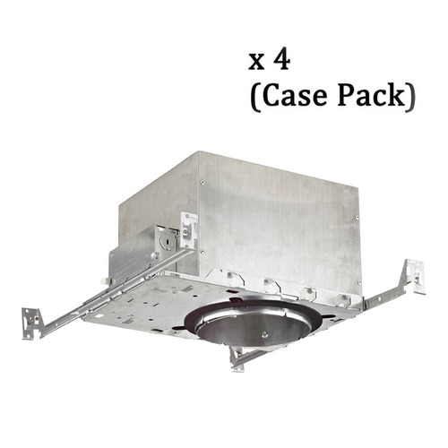 Recesso Lighting by Dolan Designs 6-Inch New Construction E26 Recessed Can Light IC & Airtight Flat Ceiling Case Pack of 4 IC66-CASE