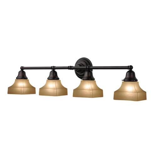 Four-Light Bathroom Vanity Light with Square Shades 674-30/G9415C KIT Destination Lighting