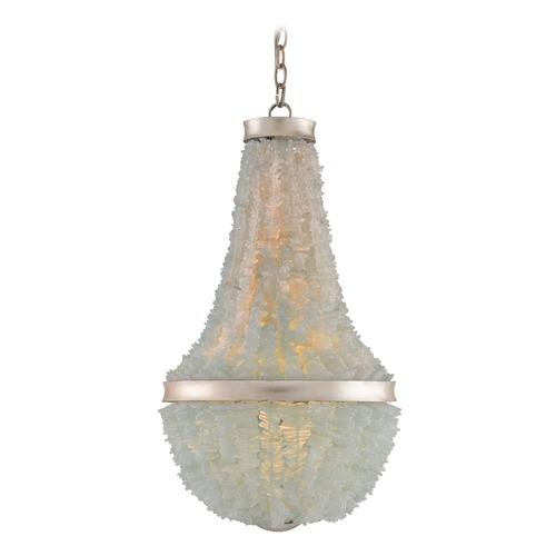 Currey and Company Lighting Currey and Company Plata Silver Leaf / Seaglass Pendant Light 9966