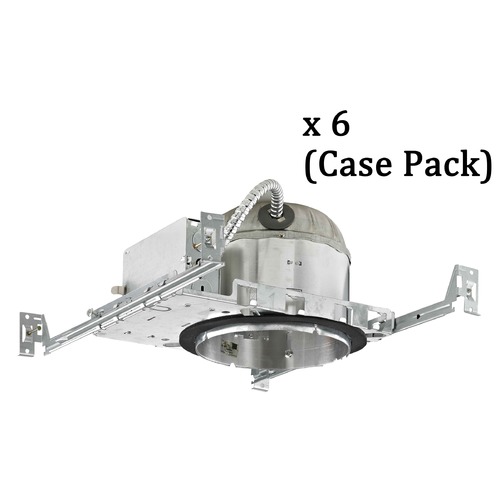 Recesso Lighting by Dolan Designs 6-Inch New Construction E26 Recessed Shallow Can Light IC & Airtight Flat Ceiling Case Pack of 6 IC61-CASE