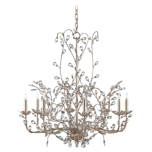 Currey and Company Lighting Crystal Bud 33-Inch Chandelier in Silver Granello by Currey & Company 9975